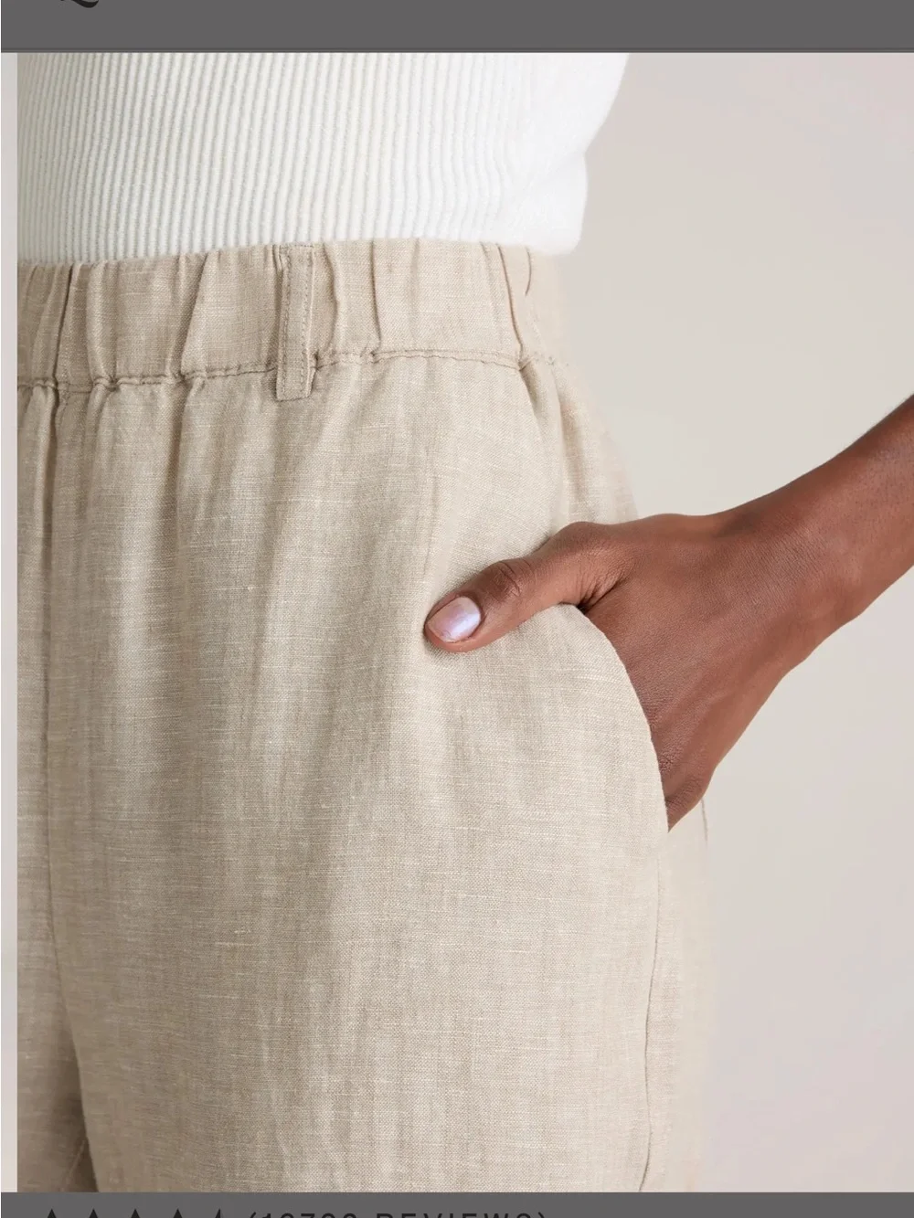 Quince 100% European Linen Pants Flax Beige Small Quiet Luxury Neutral Pull on
